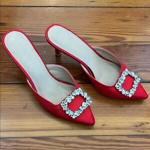 Crown & Ivy Red Embellished Women's Heels